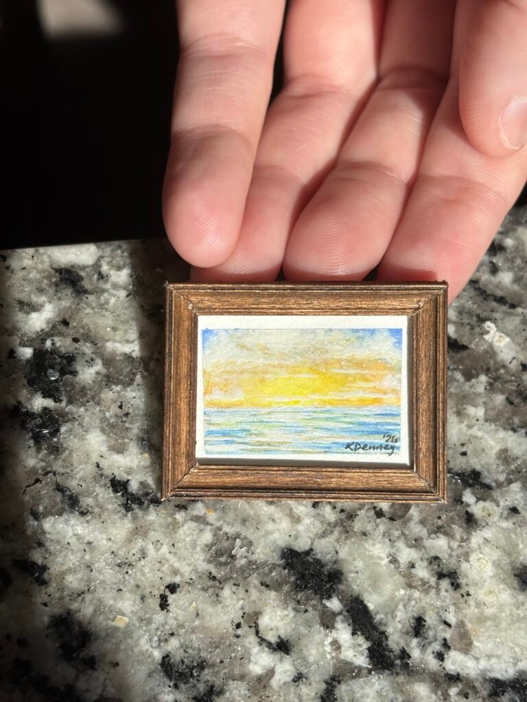 Watercolor Seascape and Framing by Kirstyn Denney