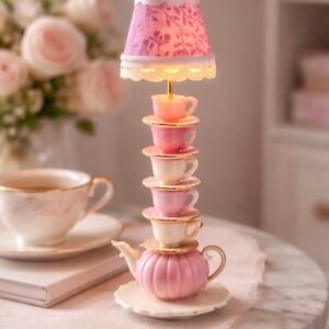 Teapot Lamp with Working Light by Betinha Murta