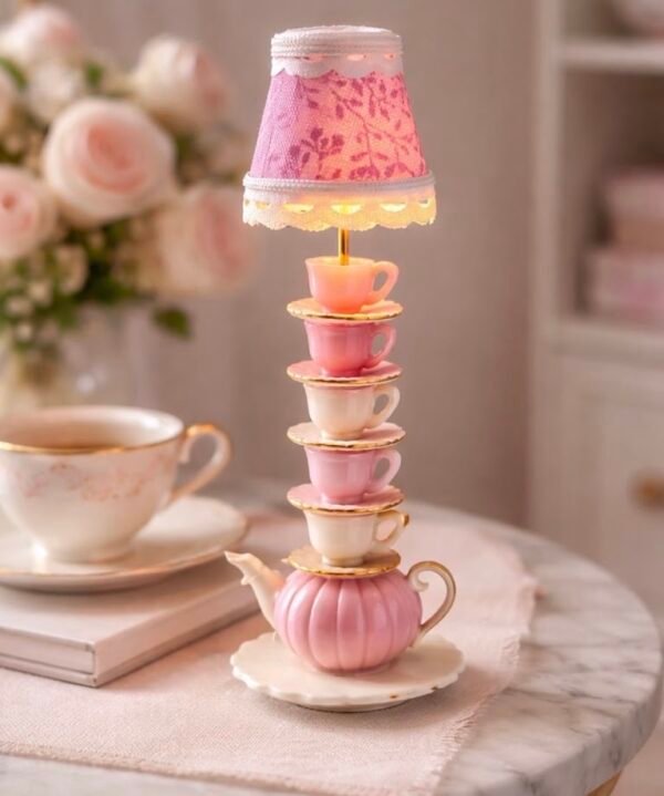 Teapot Lamp with Working Light by Betinha Murta